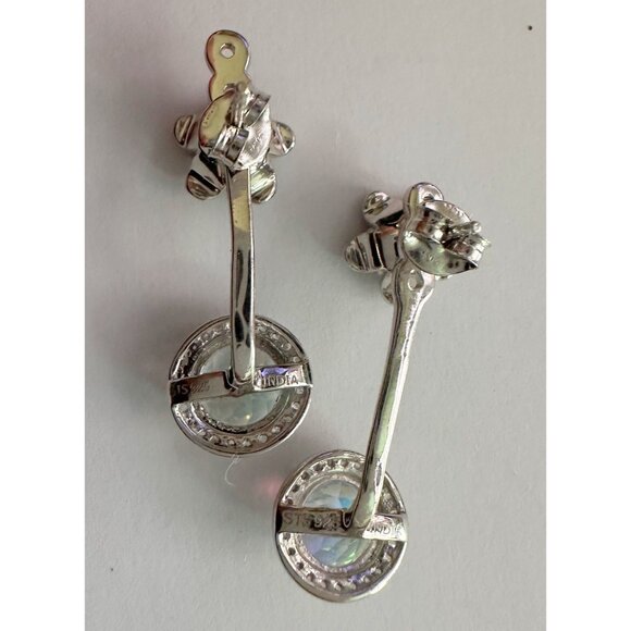 Amethyst Flower Stud Earrings with Beautiul (Removable) Rainbow Topaz Dangles - Picture 14 of 16